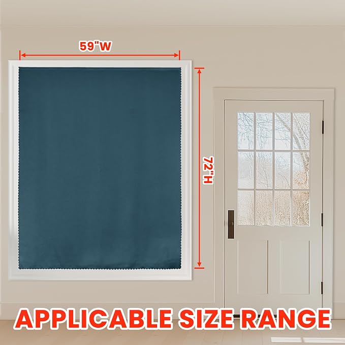 AJAZZ 100% Blackout Shades Window Cover Self Adhesive Curtains Sticky Curtain - Image 6