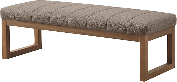 Zihanhome 52.7" Bedroom Bench for End of Bed, Modern Upholstered Teddy Fabric - Image 8