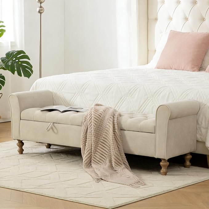 Aoiy & Wifon 65.7" W Large Storage Ottoman Bench, King Size End of Bed Storage - Image 8