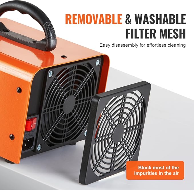 VEVOR Ozone Generator, 12000mg/h Ozone Machine, High Capacity Commercial/Industrial Ozone Generator Machine with 0-120 min Time Setting for Rooms, Cars