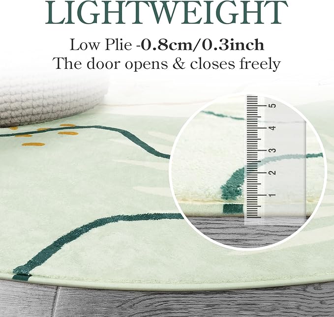 Lahome Green Runner Rugs for Hallway 2x10, Extra Long Washable Non-Slip Kitchen Rug Lightweight Stair Carpet Runner, Boho Botanical Print Soft Entrance Bath Laundry Living Room 2' x 10'
