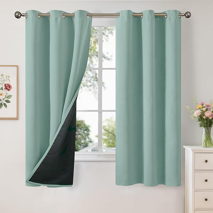 YoungsTex Sage Green 100% Blackout Curtains by YoungsTex