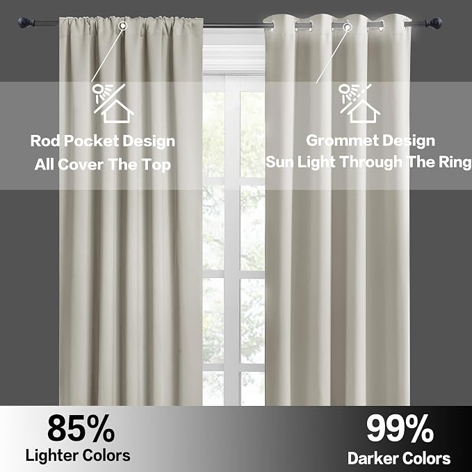 RYB HOME Cafe Curtains 24 inch Length, RV Camper Window Curtains | Short Small - Image 3