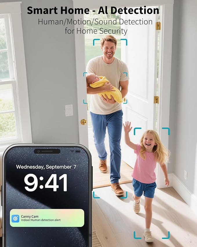 VIMTAG 4MP 5G Security Camera Indoor, Pet Camera with Speaker for Dog/Cat, Free AI Detection Indoor Camera with Phone App, Motion Tracking, Night Vision,2-Way Audio, Support 128GB Card(Not Included)