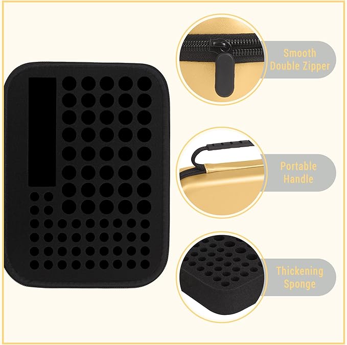 stukcaze Battery Organizer Storage Case with Tester for AA AAA Button Battery Holder Carrying 3 Batteries Variety Pack 88 Batteries Zipper Mesh Bag (Batteries Not Included) (gold)
