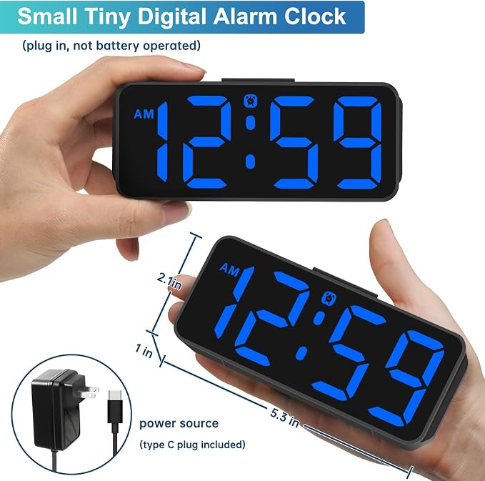 Peakeep Small Compact Digital Alarm Clock Plug-in - Image 2