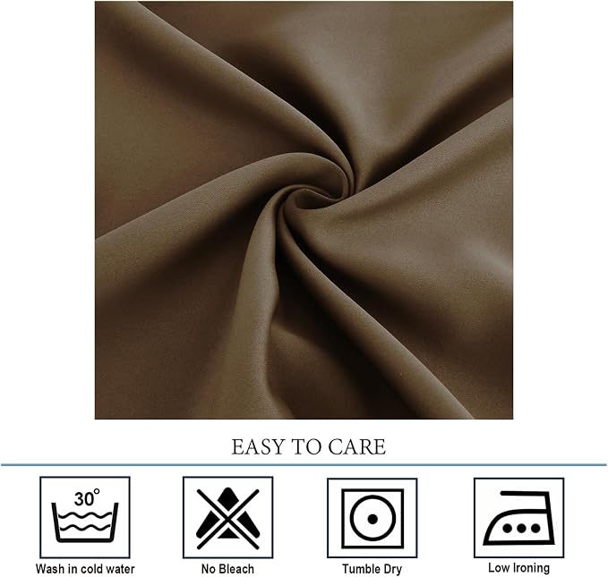 Diraysid Brown Grommet Blackout Curtains - Image 4
