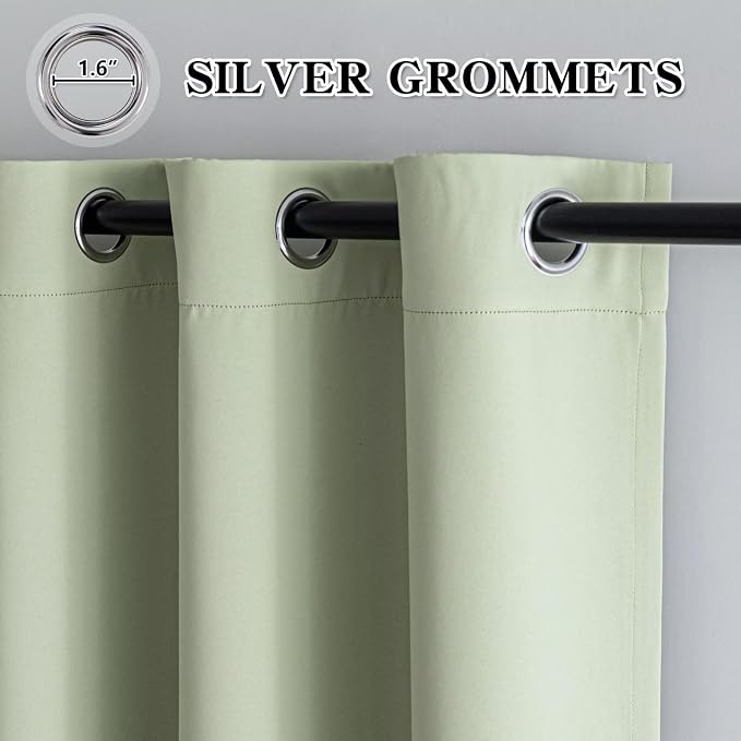 IGEMAEVE Blackout Curtains for Bedroom Grommets Sage Green 52" W x 108" L | - Image 3