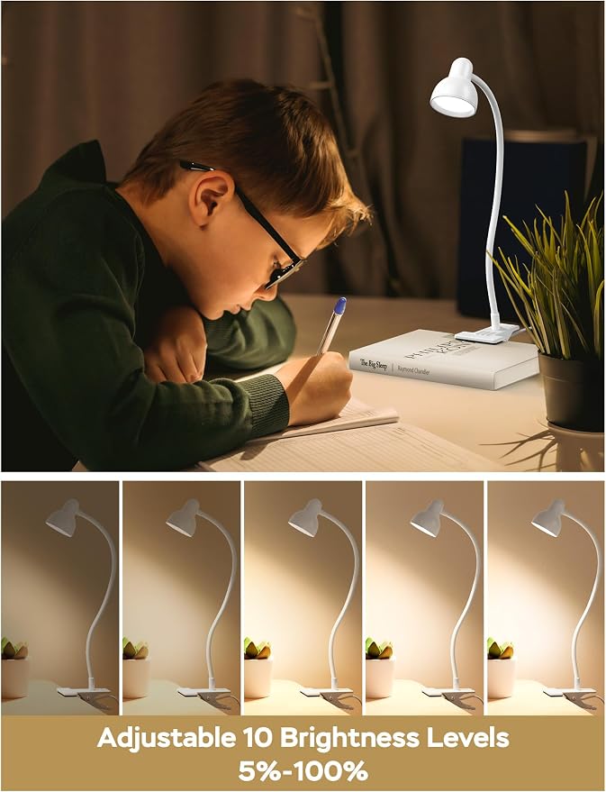 LiFMIRA Clip on Lamp USB Reading Light, Desk Lamp - Image 4