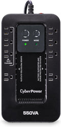 CyberPower EC550G Ecologic UPS Battery Backup and Surge Protector, 550VA/330W, 8 Outlets, ECO Mode, Compact, UL Certified