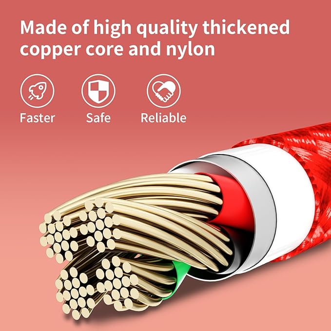USB C Multi Charging Cable, (2 Pack 4FT), 3 in 1 Charging Cable Nylon Braided Universal Charging Cable with Type-C, Micro USB,IP Port for iPhone16/15 Series/Cell Phones & Pads and Other Devices