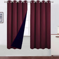100% Blackout Curtains 52 x 72 Inch/Burgundy Red Curtains 2 Panels by Lemomo