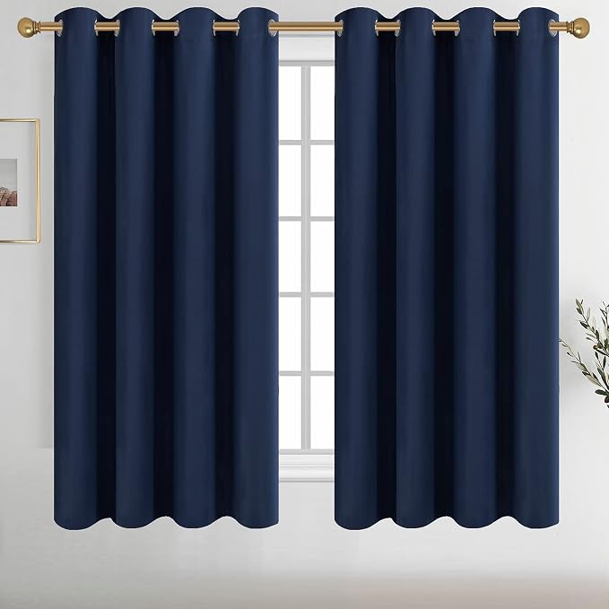 Diraysid Navy Blue Grommet Blackout Curtains by Diraysid%2C+refresh+your+life