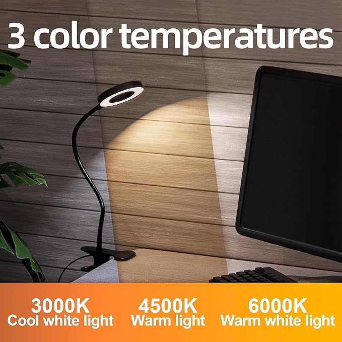 Foneso Desk Lamp Clip on Light, 48 LEDs USB Lamp - Image 4