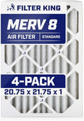 Filter King Air Filters 20.75x21.75x1 | 4-PACK | MERV 8 HVAC Pleated AC Furnace Filters | Air Purifier | Replacement Filters for Clean, Healthy & Fresh Environment | MADE IN USA