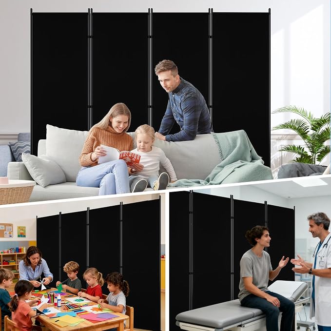 AKTOP 4 Panel Room Divider, Non-See-Through Freestanding Screen - Image 7