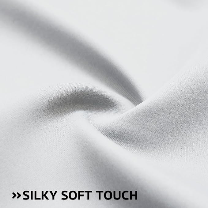 COSVIYA Grommet Room Darkening Greyish White Curtains 90 inch - Image 5