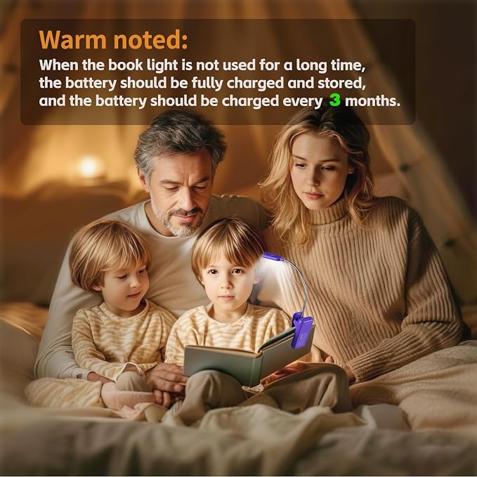 VAVOFO Rechargeable Book Light for Reading in Bed Kids, 7 LED Reading Light - Image 6