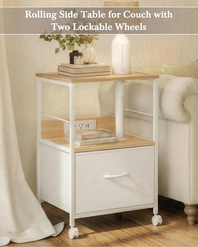 Faesun Swivel Lift Top Nightstand - Image 8