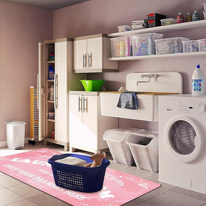 Zoke Laundry Room Rug Runner Stylish Non-Slip Laundry Room Mat 24"x72", Versatile, Waterproof Runner for Laundry, Kitchen, and Bathroom, Mudroom Decor and Farmhouse Charm