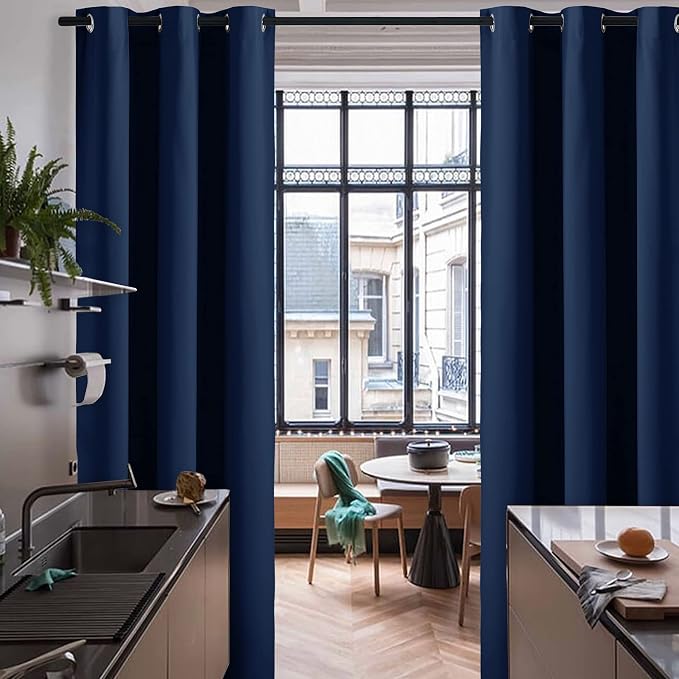 RYB HOME Blackout Curtains for Bedroom Living Room Dining Room Kitchen Dorm | - Image 2