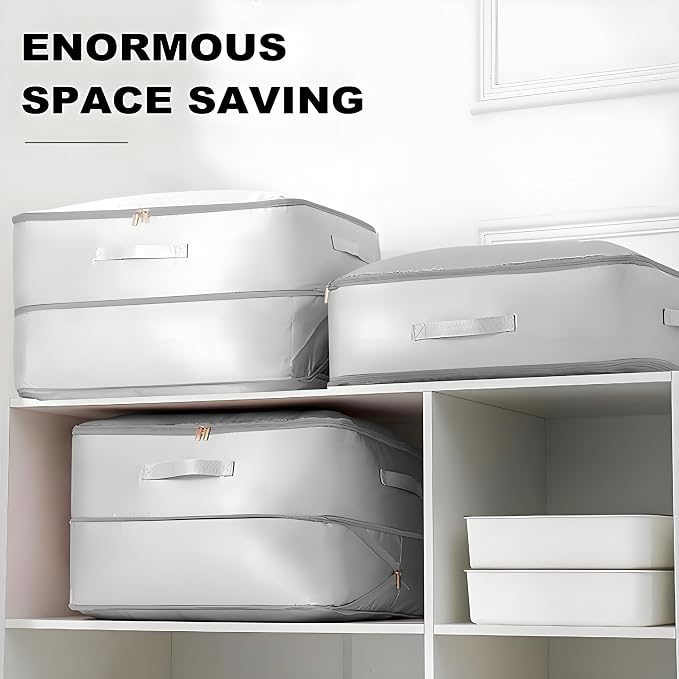 Comforter Storage Bag, Bedding & Blanket Self Compression Storage Organizer | - Image 7