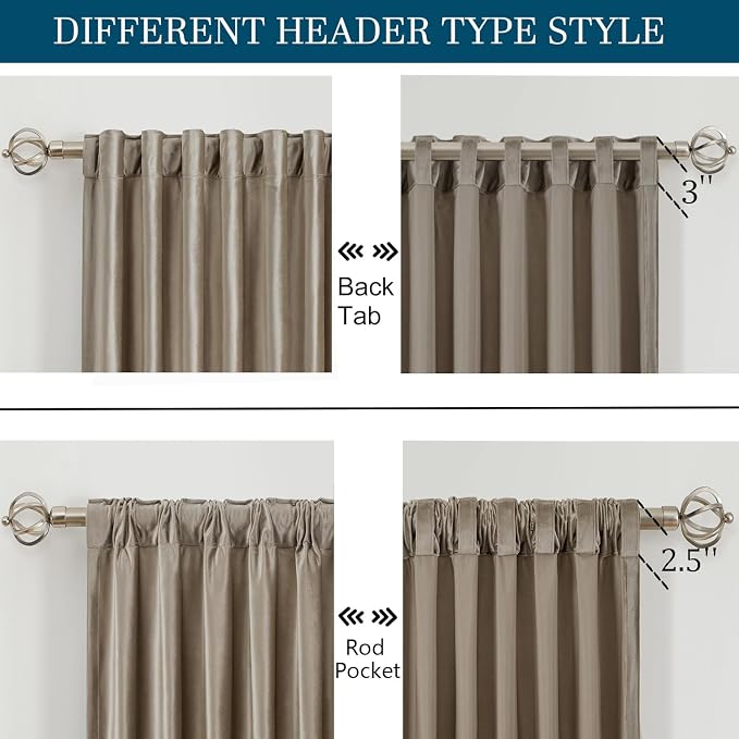 PRIMROSE Taupe Curtains 63 inch - Image 2