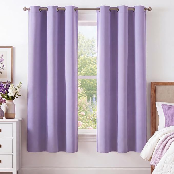 NICETOWN 72 Inches Long Lavender Purple Room Darkening Curtains 2 Panels by NICETOWN