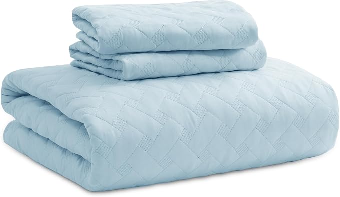 Bedsure Quilts Queen Size, Lightweight Comforter Set, Sky Blue Bedspread | - Image 8