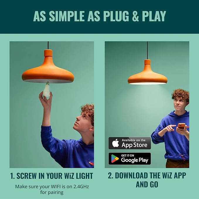 WiZ 65W BR30 Soft White LED Smart Bulb - Pack of 6 - E26- Indoor - Connects to Your Existing Wi-Fi - Control with Voice or App + Activate with Motion - Matter Compatible