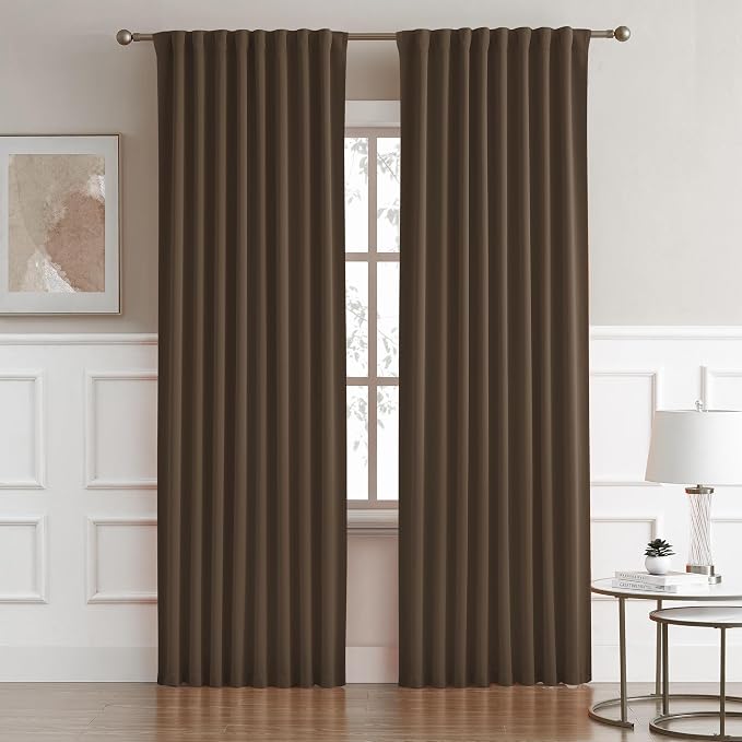 Blackout Curtains/Drapes 84 Inches Long, 2 Panels, 52x84 | Light Blocking by DUALIFE