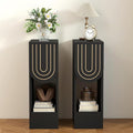 weselon Narrow Nightstands Set of 2, Mid-Century Modern Slim Side End Table by WelcometoFurnitureSalon