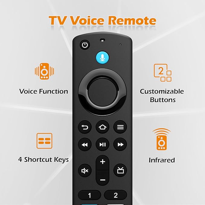 Replacement Voice Remote Control Fit for Fire Smart TV Stick(HD/4K Max/4K/Lite), TV Cube, Smart TV (3rd Gen, Pendant Design) for Samsung-TCL Smart TVs, Not for Roku