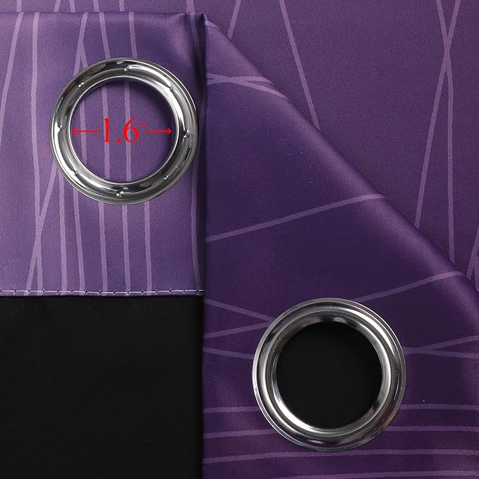 Black and Purple Ombre Blackout Curtains 96 Inch Length | Room Darkening - Image 7