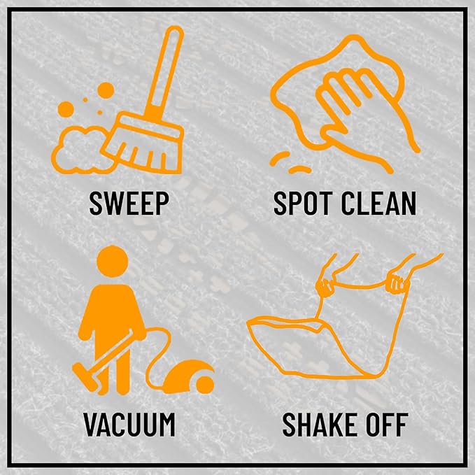 Ottomanson 2'7" x 39' Hallway Runner with Scraper Pile - Extra Durable Non-Slip Rug Mat for Indoor & Outdoor Use - Ideal for Kitchen, Entryway & Garage - High-Traffic Carpet, Black