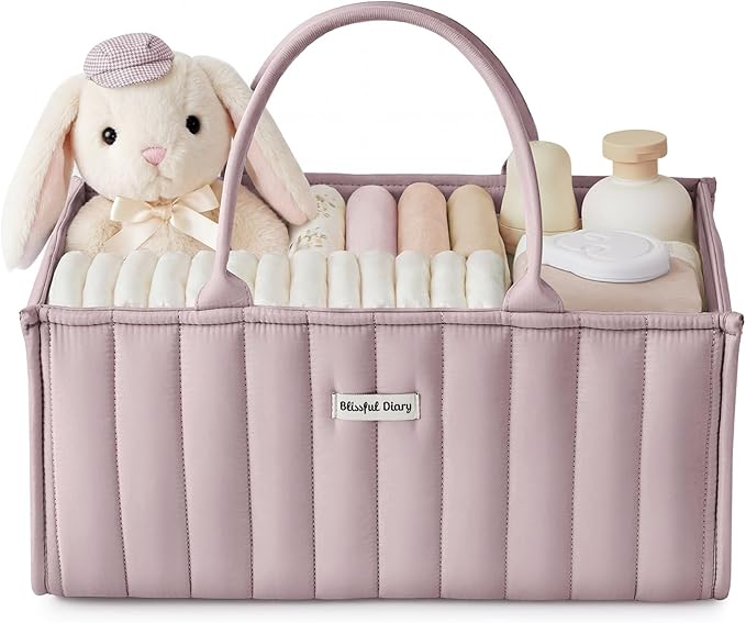 Blissful Diary Baby Diaper Caddy Organizer, Stylish Storage Basket by BlissfulDiary