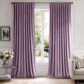 MIULEE Lavender Velvet Pinch Pleat Blackout Curtains W52 X L84 Inches | 2 Panels by MIULEE