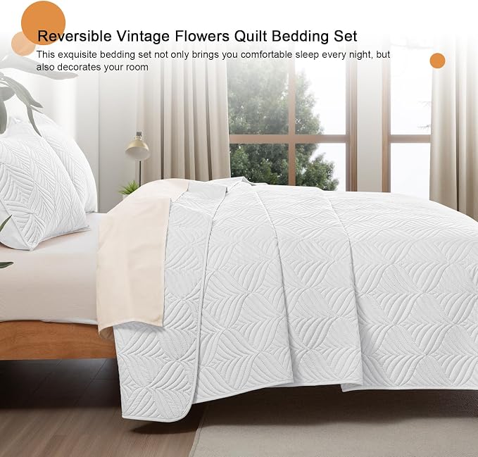 Whale Flotilla Extra Soft King Quilt Bedding Set, Lightweight Bedspreads | - Image 7