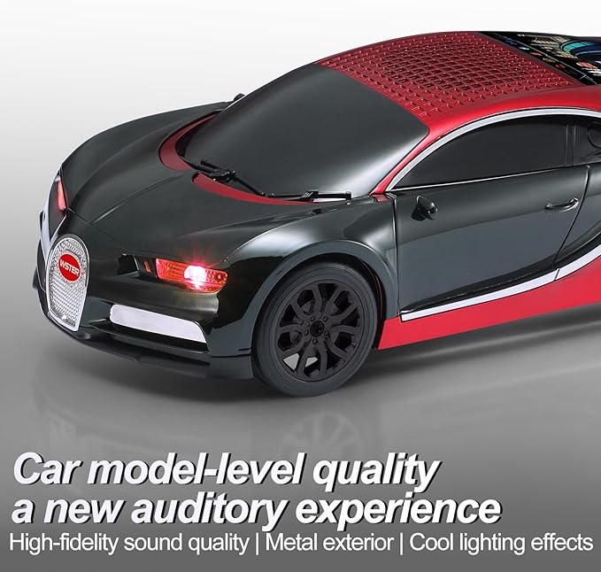 WSTER Luxury Sports Car Model Bluetooth Speaker with HD Sound, TWS Stereo Pairing, Display Screen, Built-in Microphone, Unique Bluetooth Car Speaker for Home, Party, Outdoor & Beach (Red)