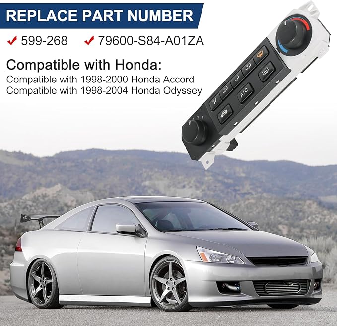 DICMIC A/C Heater Climate Control Module Compatible with 1998-2000 Honda Accord 1998-2004 Honda Odyssey Replace# 599-268, 79600-S84-A01ZA