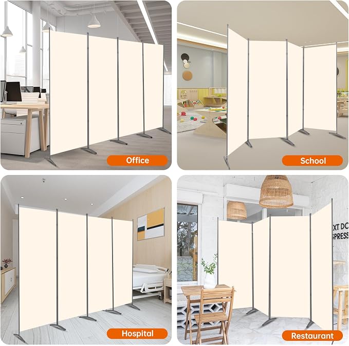 Room Divider 6FT Folding Privacy Screens, 4 Panel Partition Room Dividers | 6FT - Image 7