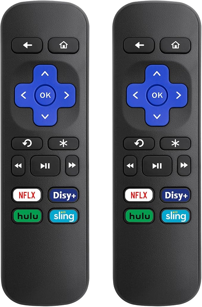 (2 Pack) Replacement Remote Control for Roku Express, for Roku Premiere, for Roku Box, for Roku Player, for Roku 1 2 3 4 -【NOT for Stick or TV】