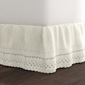 Fresh Ideas Eyelet Bed Skirt, Ruffled Design, 14 Inch Drop, Embroidered Scalloped Edge, California King, Ivory