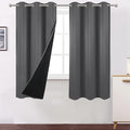 100% Blackout Curtains 40 x 63 Inch/Grey Curtains 2 Panels by Lemomo
