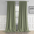 Light Sage Green Curtains 120 Inches Long Back Tab/Rod Pocket Room Darkening by DUALIFE