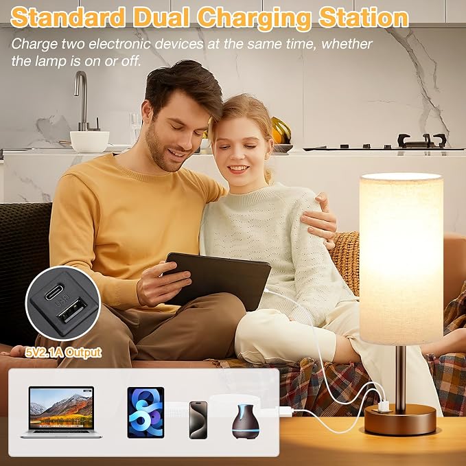 Dicoool Bedside Table Lamp for Bedroom - Image 4