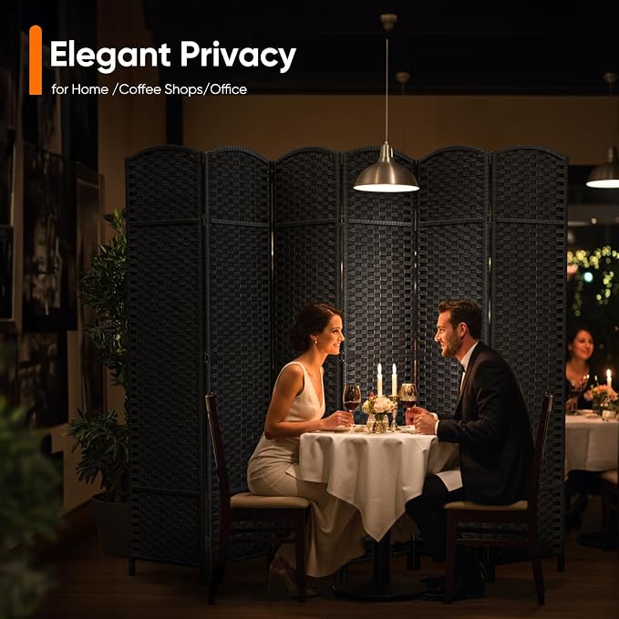 Outdoor Privacy Screen 6-Panel Folding Room Divider Space Partition | 67"H 96"W - Image 9