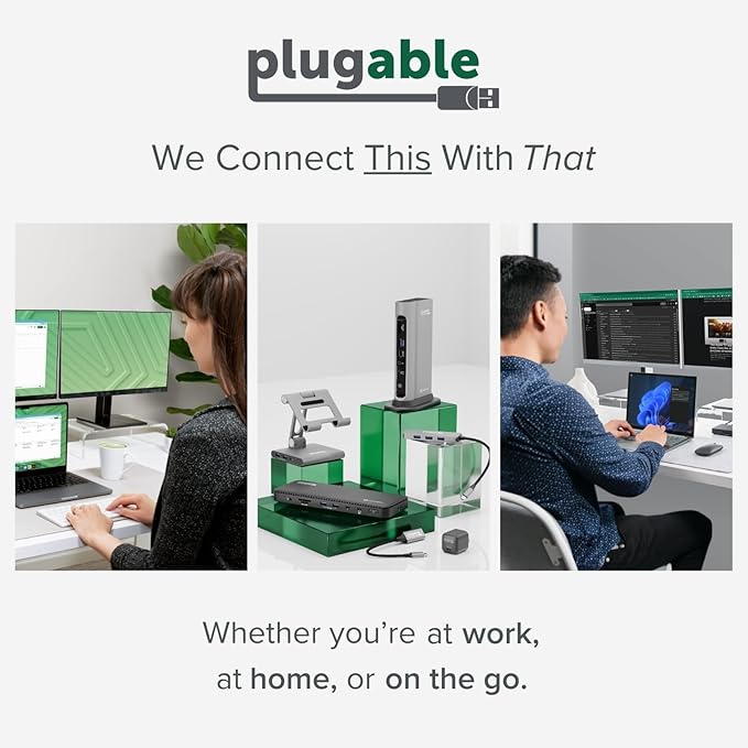 Plugable 12 Outlet Power Strip 4320 Joules Surge Protection, Built-in 10.5W 2-Port USB Charger for Android and Apple Phones, Mobile Devices, 6 Foot Cable
