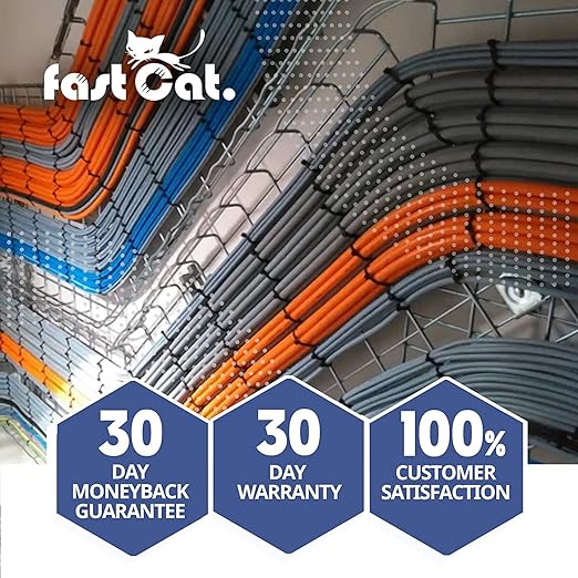 fast Cat. Speaker Wire 14 Guage 4C, UL Listed & CMR/CL3R-FT4 Rated - Speaker Cable w/PVC Jacket, 100% Oxygen-Free Pure Bare Copper - (105) HighFlex 14 Guage Wire - in-Wall Use-500ft Bulk Cable, Blue