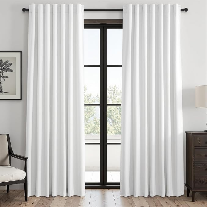 Topfinel Cream White 78 Inch Living Room Boho Curtains 2 Panels Set 100% by Topfinel